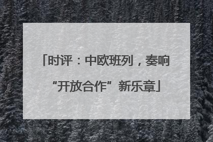 时评：中欧班列，奏响“开放合作”新乐章