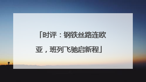 时评：钢铁丝路连欧亚，班列飞驰启新程