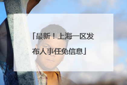 最新！上海一区发布人事任免信息