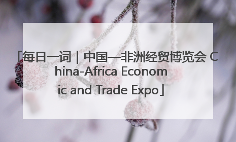 每日一词｜中国—非洲经贸博览会 China-Africa Economic and Trade Expo