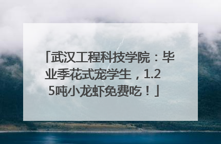 武汉工程科技学院：毕业季花式宠学生，1.25吨小龙虾免费吃！