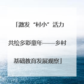 激发“村小”活力 共绘多彩童年——乡村基础教育发展观察