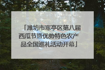 潍坊市寒亭区第八届西瓜节暨优势特色农产品全国巡礼活动开幕