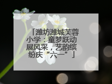 潍坊潍城芙蓉小学：童梦跃动展风采，艺韵缤纷庆“六一”