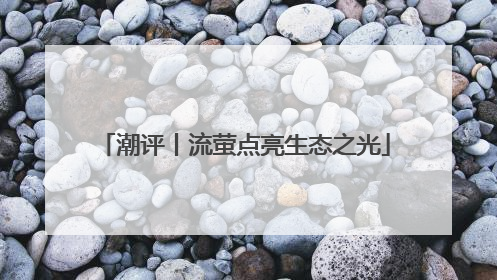 潮评丨流萤点亮生态之光