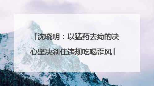 沈晓明：以猛药去疴的决心坚决刹住违规吃喝歪风