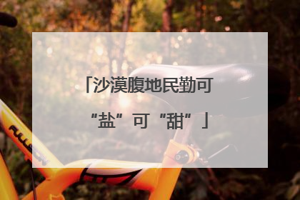 沙漠腹地民勤可“盐”可“甜”