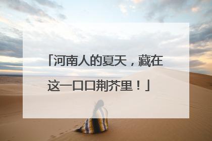 河南人的夏天，藏在这一口口荆芥里！