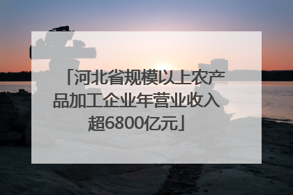 河北省规模以上农产品加工企业年营业收入超6800亿元