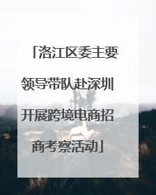 洛江区委主要领导带队赴深圳开展跨境电商招商考察活动