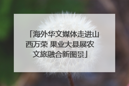 海外华文媒体走进山西万荣 果业大县展农文旅融合新图景