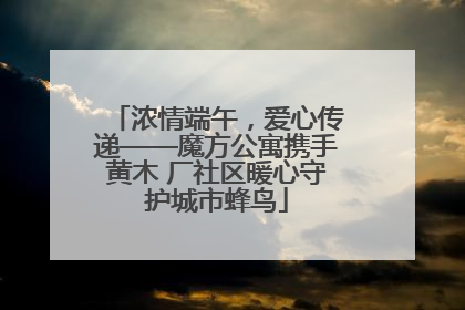 浓情端午，爱心传递——魔方公寓携手黄木 厂社区暖心守护城市蜂鸟