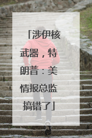 涉伊核武器，特朗普：美情报总监搞错了