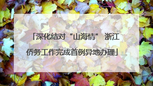 深化结对“山海情” 浙江侨务工作完成首例异地办理