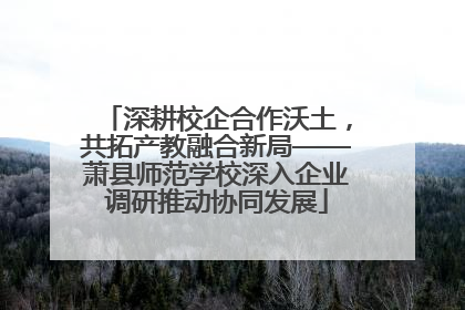 深耕校企合作沃土，共拓产教融合新局——萧县师范学校深入企业调研推动协同发展
