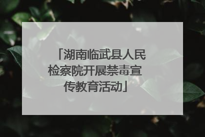 湖南临武县人民检察院开展禁毒宣传教育活动