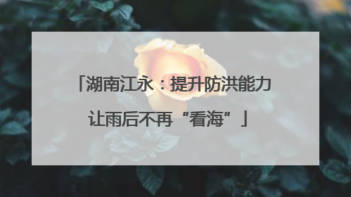湖南江永：提升防洪能力 让雨后不再“看海”