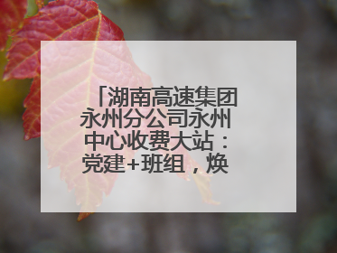 湖南高速集团永州分公司永州中心收费大站：党建+班组，焕发内在活力