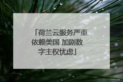 荷兰云服务严重依赖美国 加剧数字主权忧虑