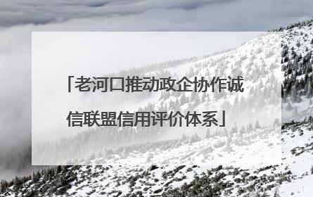 老河口推动政企协作诚信联盟信用评价体系