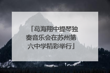 葛海翔中提琴独奏音乐会在苏州第六中学精彩举行