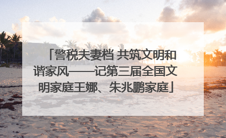 警税夫妻档 共筑文明和谐家风——记第三届全国文明家庭王娜、朱兆鹏家庭