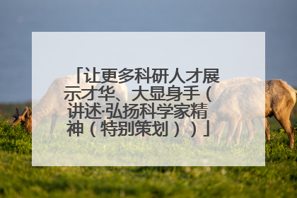 让更多科研人才展示才华、大显身手（讲述·弘扬科学家精神（特别策划））
