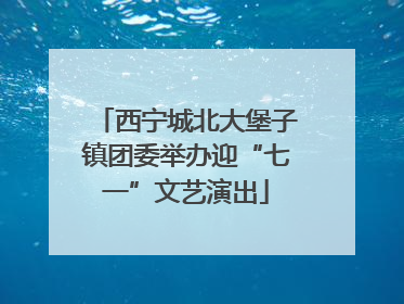 西宁城北大堡子镇团委举办迎“七一”文艺演出