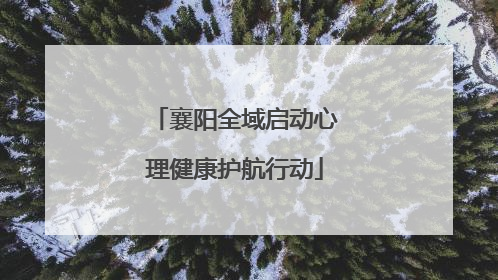 襄阳全域启动心理健康护航行动