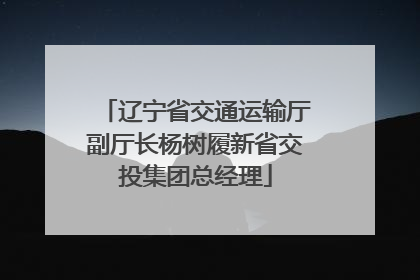 辽宁省交通运输厅副厅长杨树履新省交投集团总经理