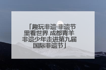 趣玩非遗·非遗节里看世界 成都青羊非遗少年走进第九届国际非遗节