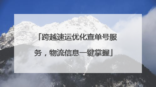 跨越速运优化查单号服务，物流信息一键掌握