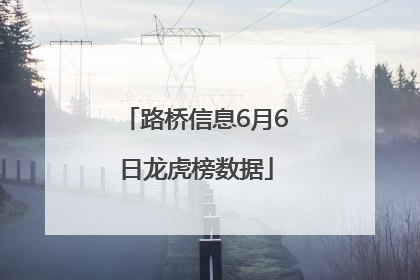 路桥信息6月6日龙虎榜数据
