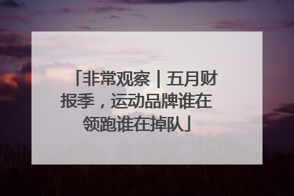 非常观察｜五月财报季，运动品牌谁在领跑谁在掉队