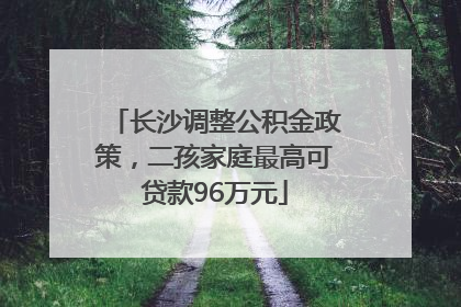 长沙调整公积金政策，二孩家庭最高可贷款96万元