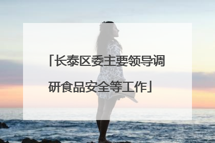 长泰区委主要领导调研食品安全等工作