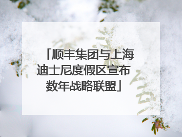 顺丰集团与上海迪士尼度假区宣布数年战略联盟