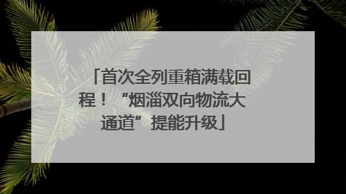 首次全列重箱满载回程！“烟淄双向物流大通道”提能升级