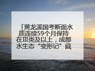 黄龙溪国考断面水质连续59个月保持在Ⅲ类及以上，成都水生态“变形记”藏着这些密码