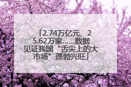 2.74万亿元、25.62万家……数据见证我国“舌尖上的大市场”蓬勃兴旺