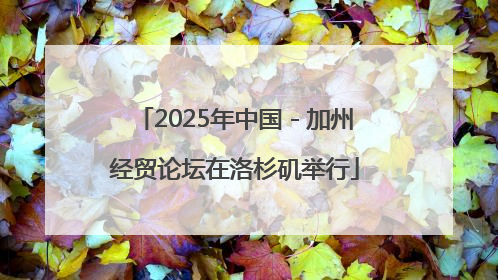 2025年中国－加州经贸论坛在洛杉矶举行