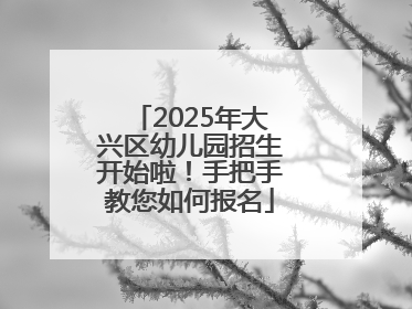 2025年大兴区幼儿园招生开始啦！手把手教您如何报名