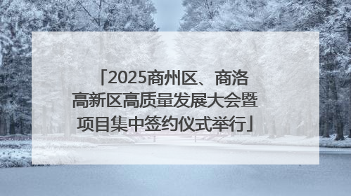 2025商州区、商洛高新区高质量发展大会暨项目集中签约仪式举行