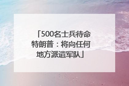 500名士兵待命 特朗普：将向任何地方派遣军队