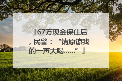 67万现金保住后，民警：“请原谅我的一声大喝……”